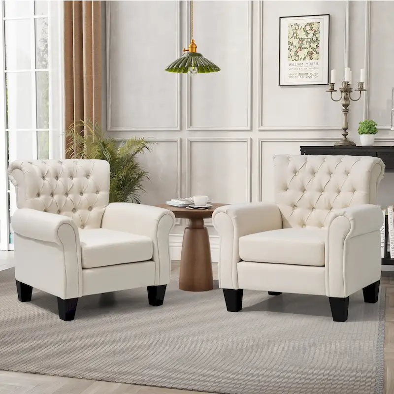 Accent Club Chair with Arms and Padded Seat