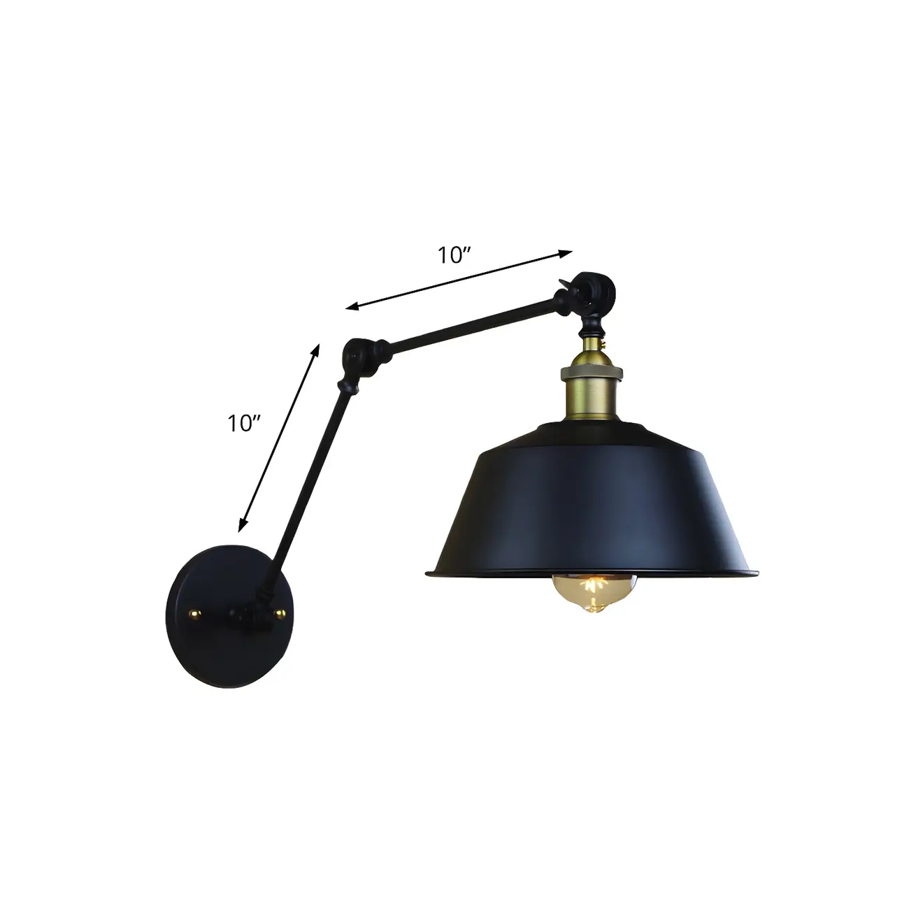 Industrial Black Metal Swing Arm Wall Light