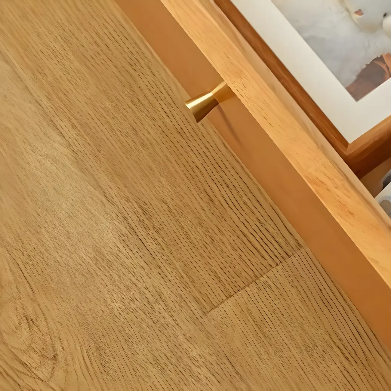 Scandinavian Brown Wooden TV Stand with Drawers