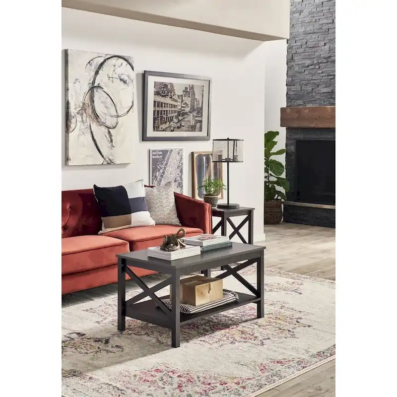 Two-tier Coffee Table with Shelf