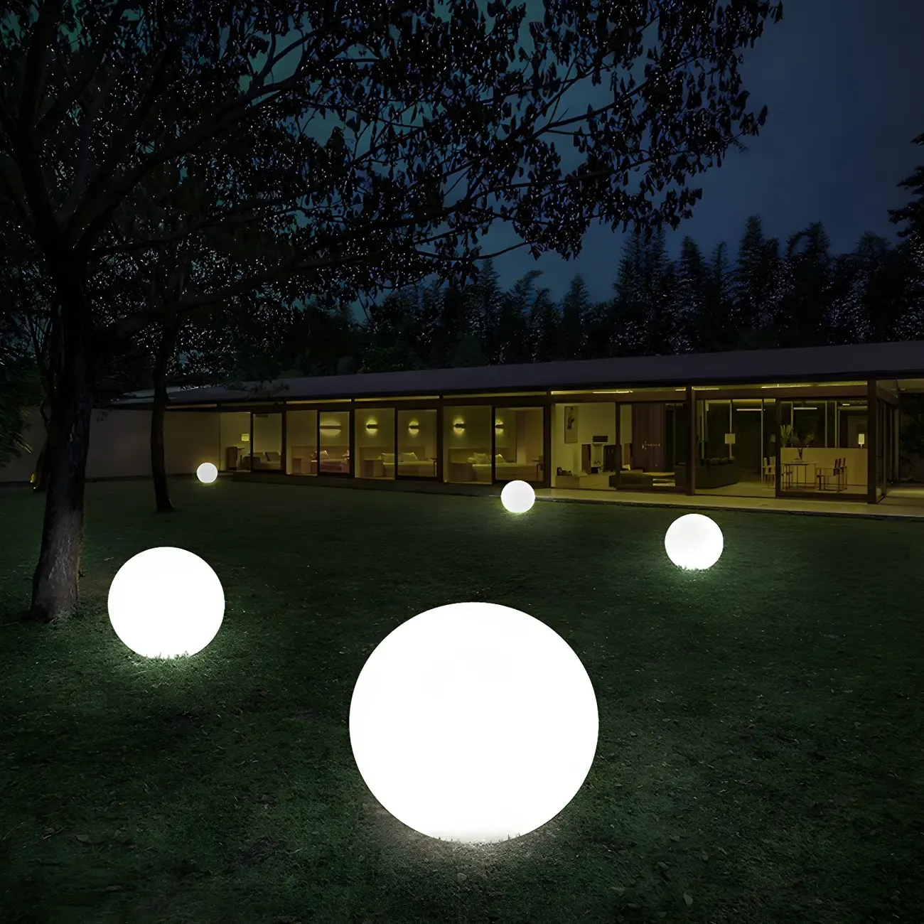 Modern Sphere Rechargeable Plastic Landscape Lighting