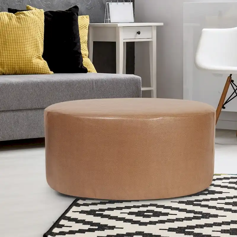Allan Andrews 36 Universal Round Ottoman With Slipcover, Avanti Collection