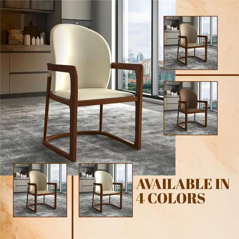 Modern Dining Chair in Upholstered Leather Svelta Series by LeisureMod