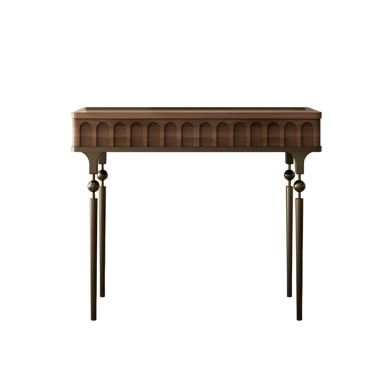 Modern Black Wood Gold Legs Console Table