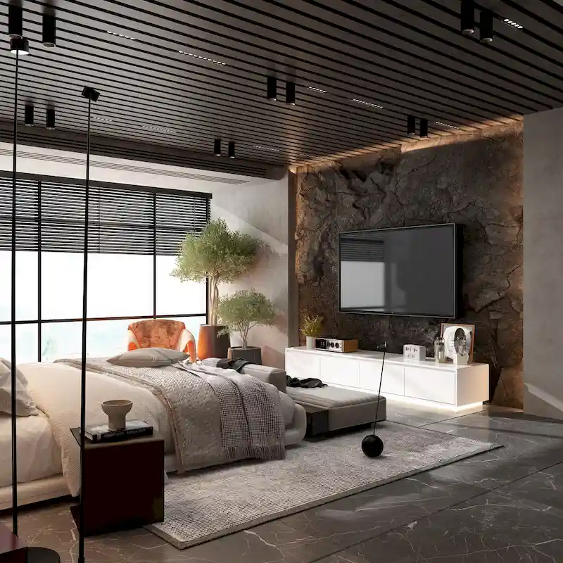 Illuminated White High Gloss Television Entertainment Center Console