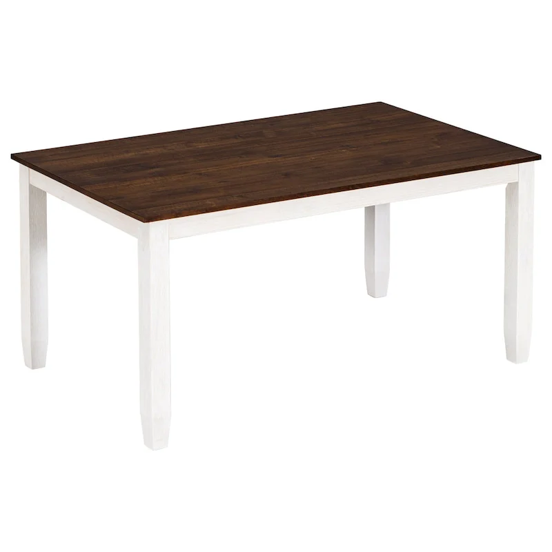 Rustic Style 6-Piece Dining Room Table Set with 4 Upholstered Chairs & a Bench