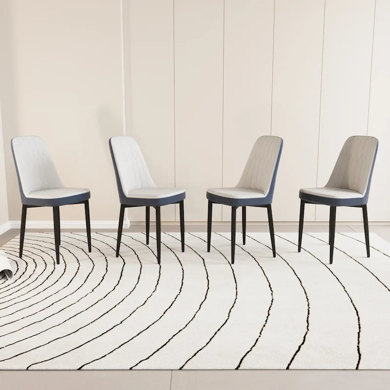 Set Of 4 Dining Chair with Metal Leg