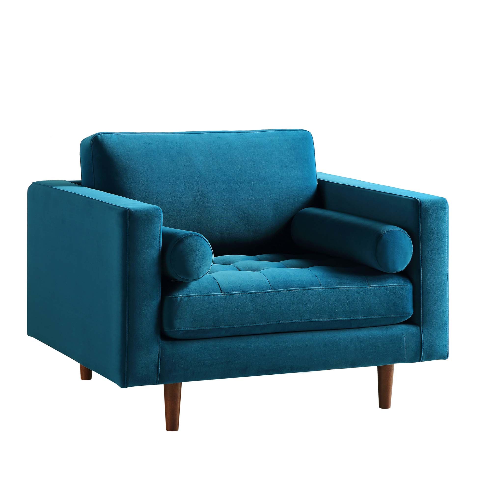 Armchair, Teal Velvet
