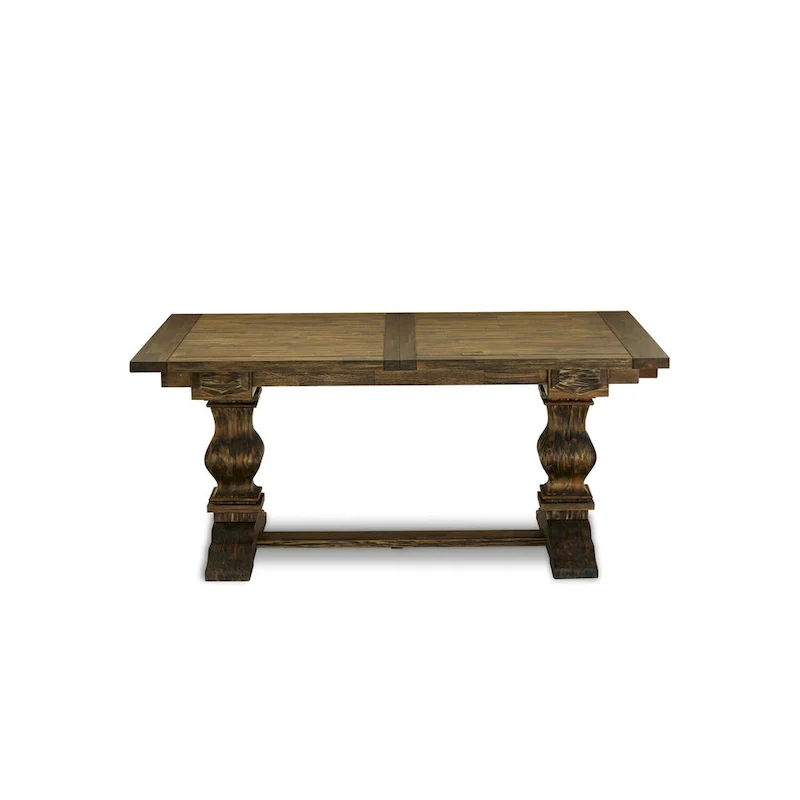 East West Furniture 11 Piece Dining Table Set- a Wooden Table and 10 Linen Fabric Upholstered Chairs(Finish Options)