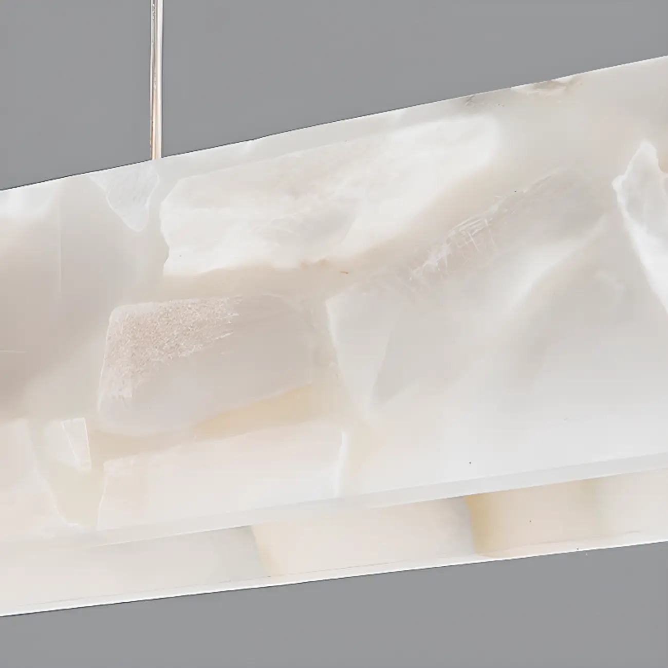 Adjustable Rectangle Marble Hanging Island Light
