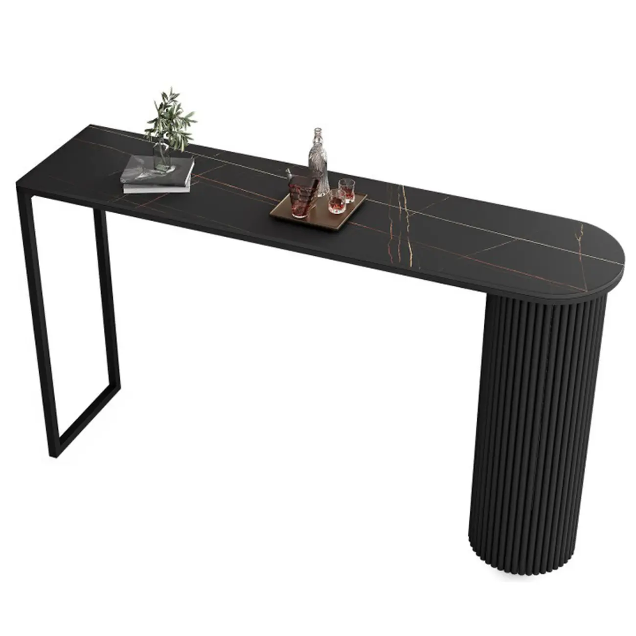 Modern Irregular Stone Metal Bar Tables