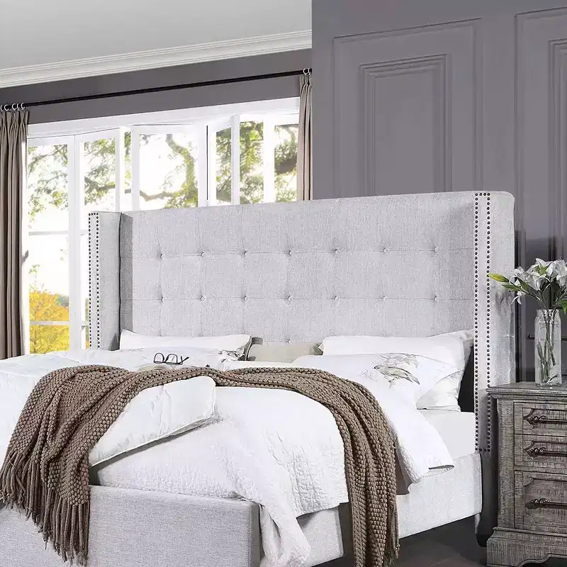 90" Queen Bed Artesia with Wingback Design & Faux Leather - Acme Furniture
