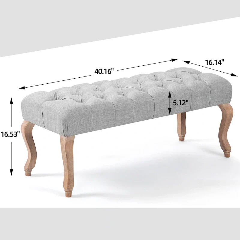 AVAWING Upholstered Tufted Ottoman Bench Accent Entryway Bench
