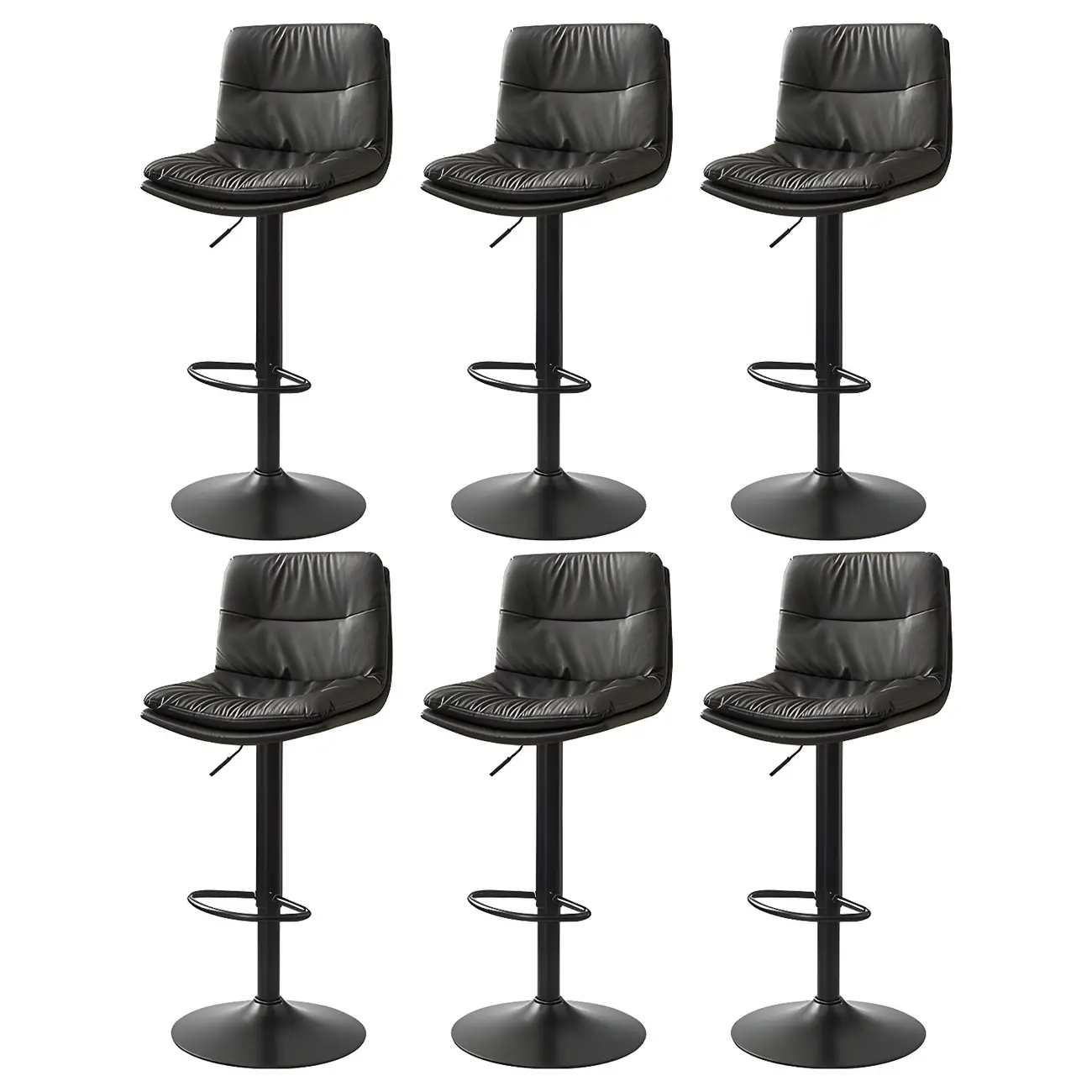 Modern Leather Saddle Swivel Adjustable Bar Stool