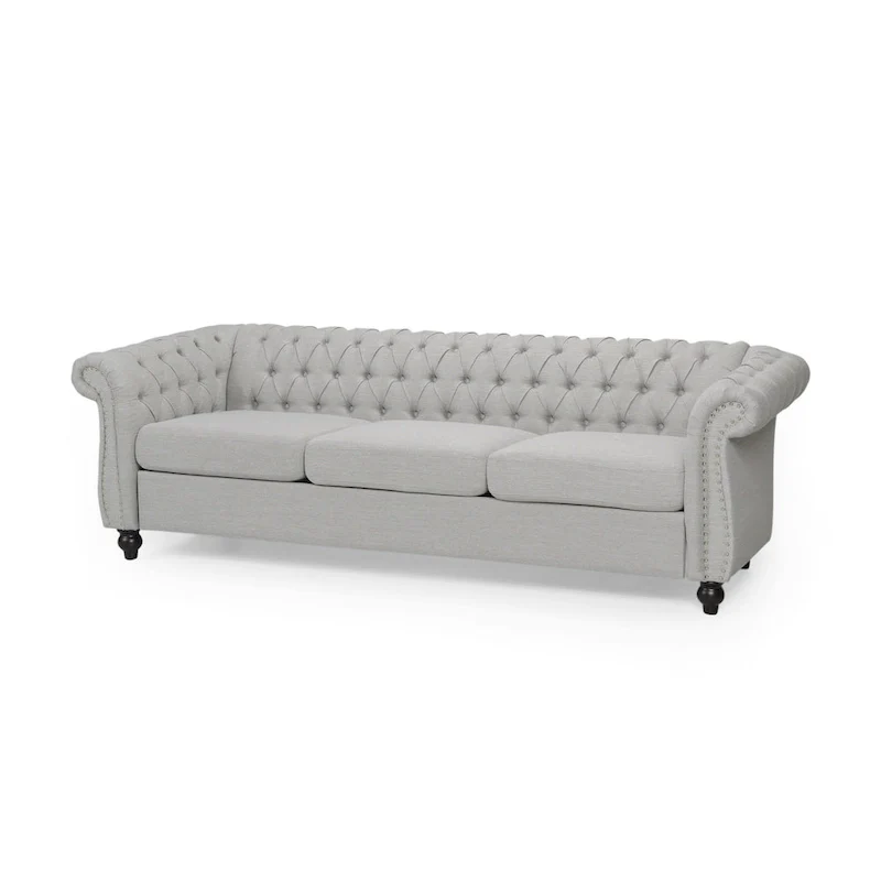 Chesterfield Button Tufted 3-seater Sofa with Nailheads