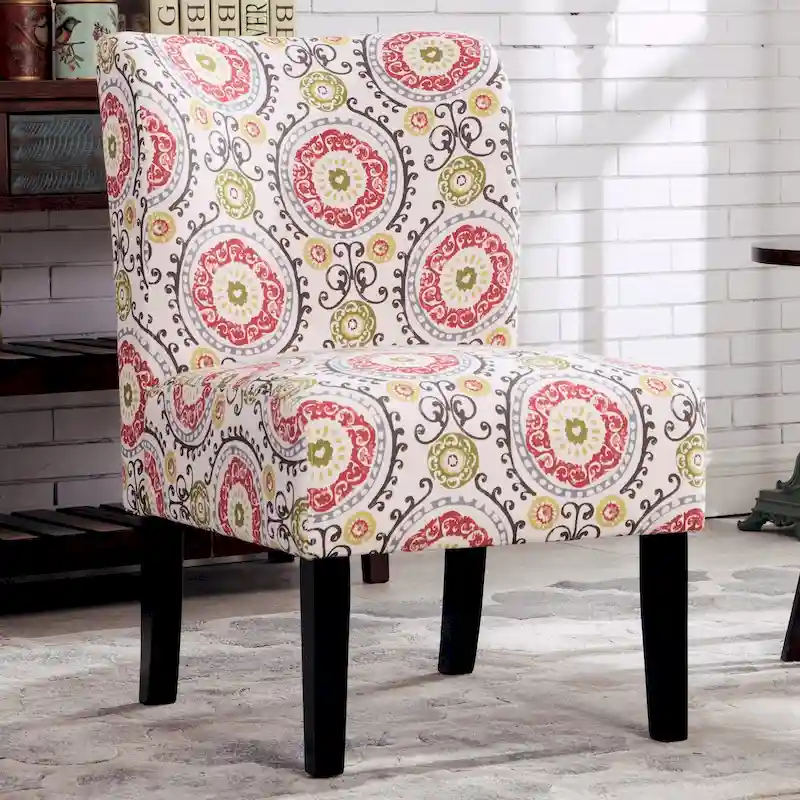 10-Color Upholstered Armless Slipper Accent Chair, 1-Person