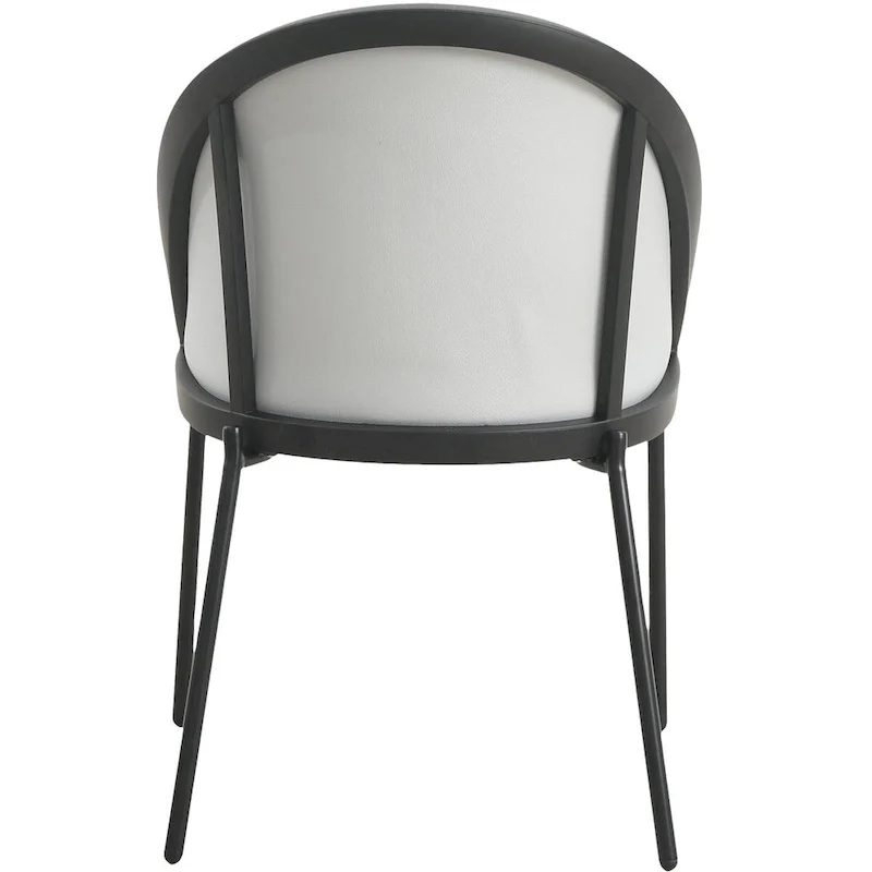 Urbane Upholstered Faux Leather Dining Chair with Powder Coated Steel Legs by LeisureMod