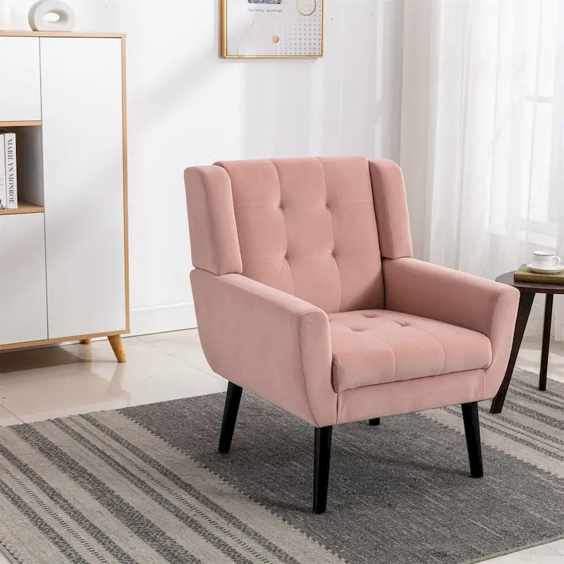 Modern Soft Velvet Ergonomics Accent Chair Living Room Chair Bedroom Chair Home Chair With Black Legs