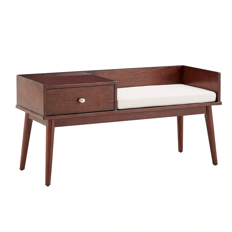 Single-Drawer Upholstered Entryway Bench