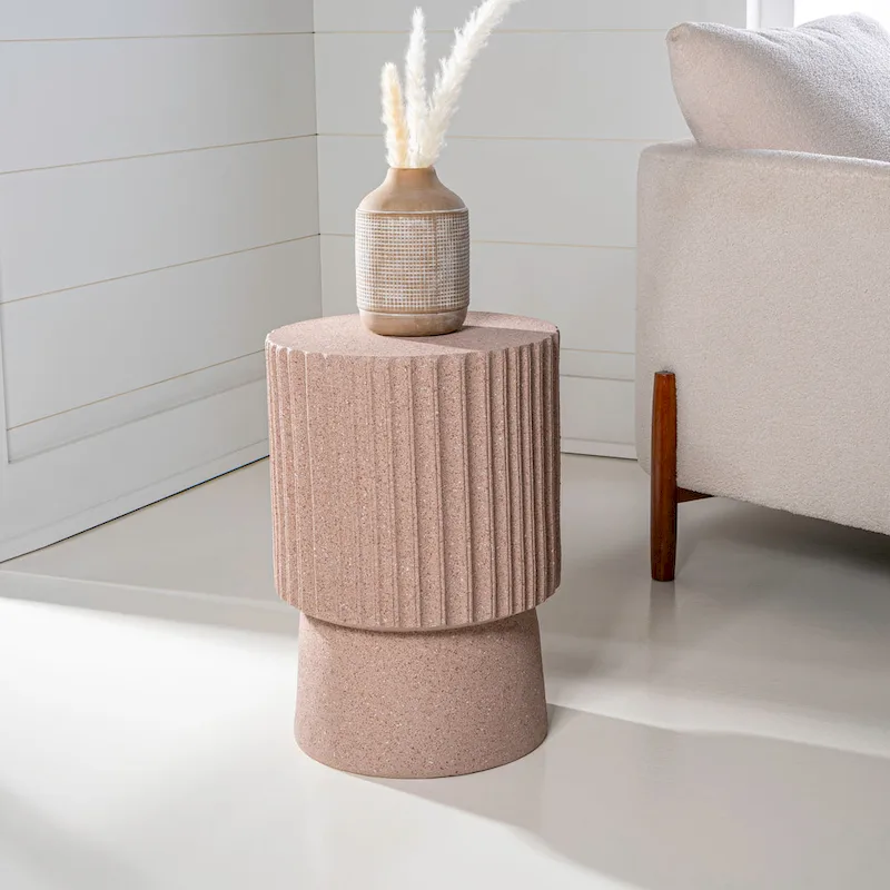 Kline 19  Modern Art Deco Tambour Accent Table , by JONATHAN Y