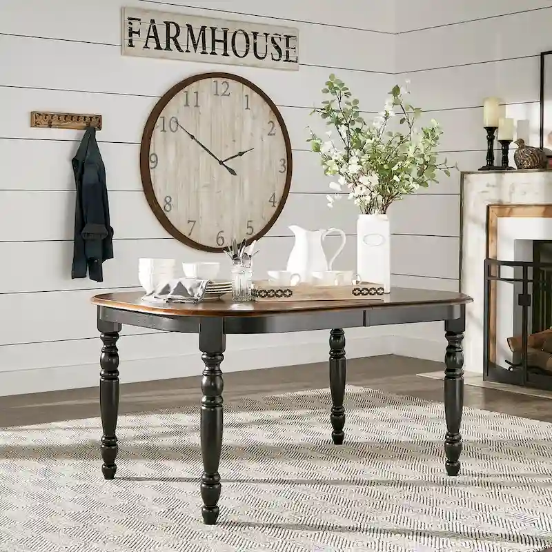 Mackenzie Country Antique Two-tone Dining Table by iNSPIRE Q Classic