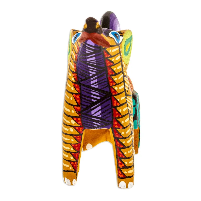 Novica Handmade Sunshine Coyote Wood Alebrije Figurine