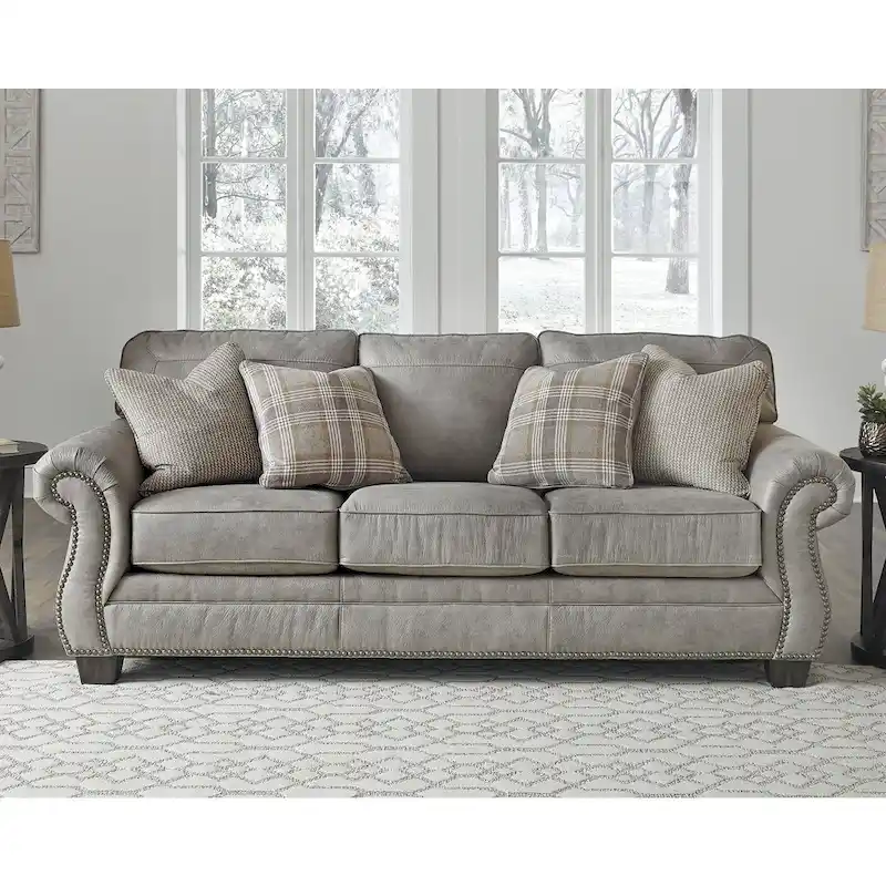 Signature Design by Ashley Olsberg Steel Sofa - 91 W x 38 D x 38 H