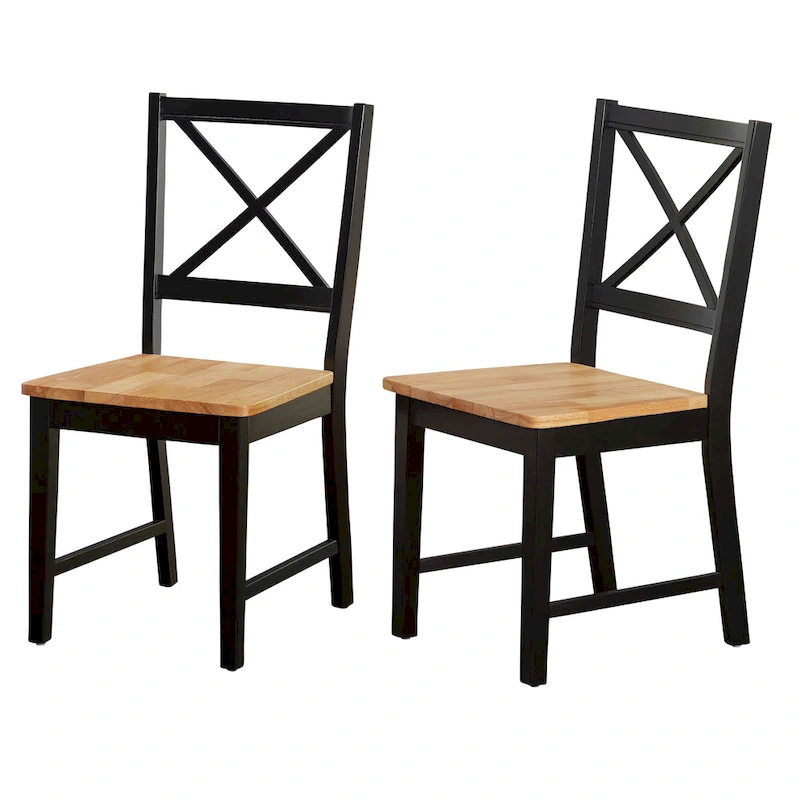Simple Living Solid Wood Crossback Dining Chairs (Set of 2)