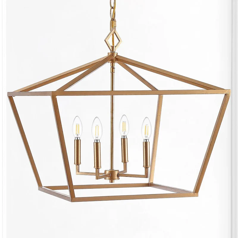 Floyd 4-Light Adjustable Iron Rustic Glam LED Pendant, by JONATHAN Y