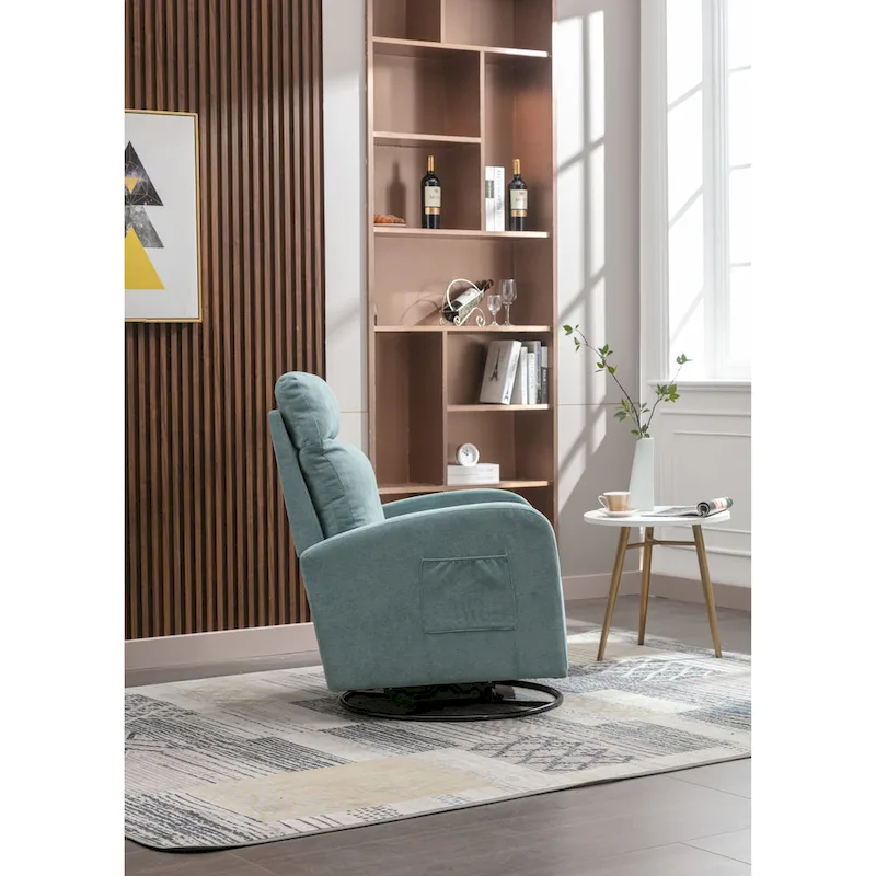 Upholstered Swivel Glider Rocking Chair with 360° Rotation