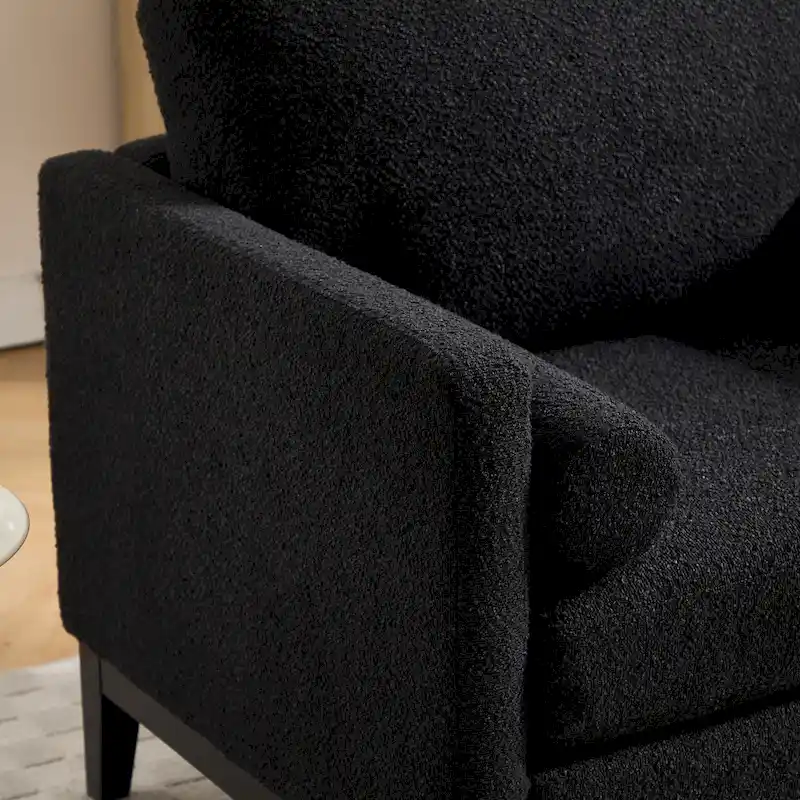 35.4 W Modern Reading Chair,Upholstered Accent Chair with Pillows and Wood Legs