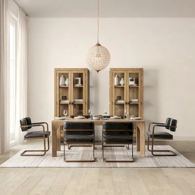 Natural Reclaimed Pine Rustic Plank Dining Table, Seats 6