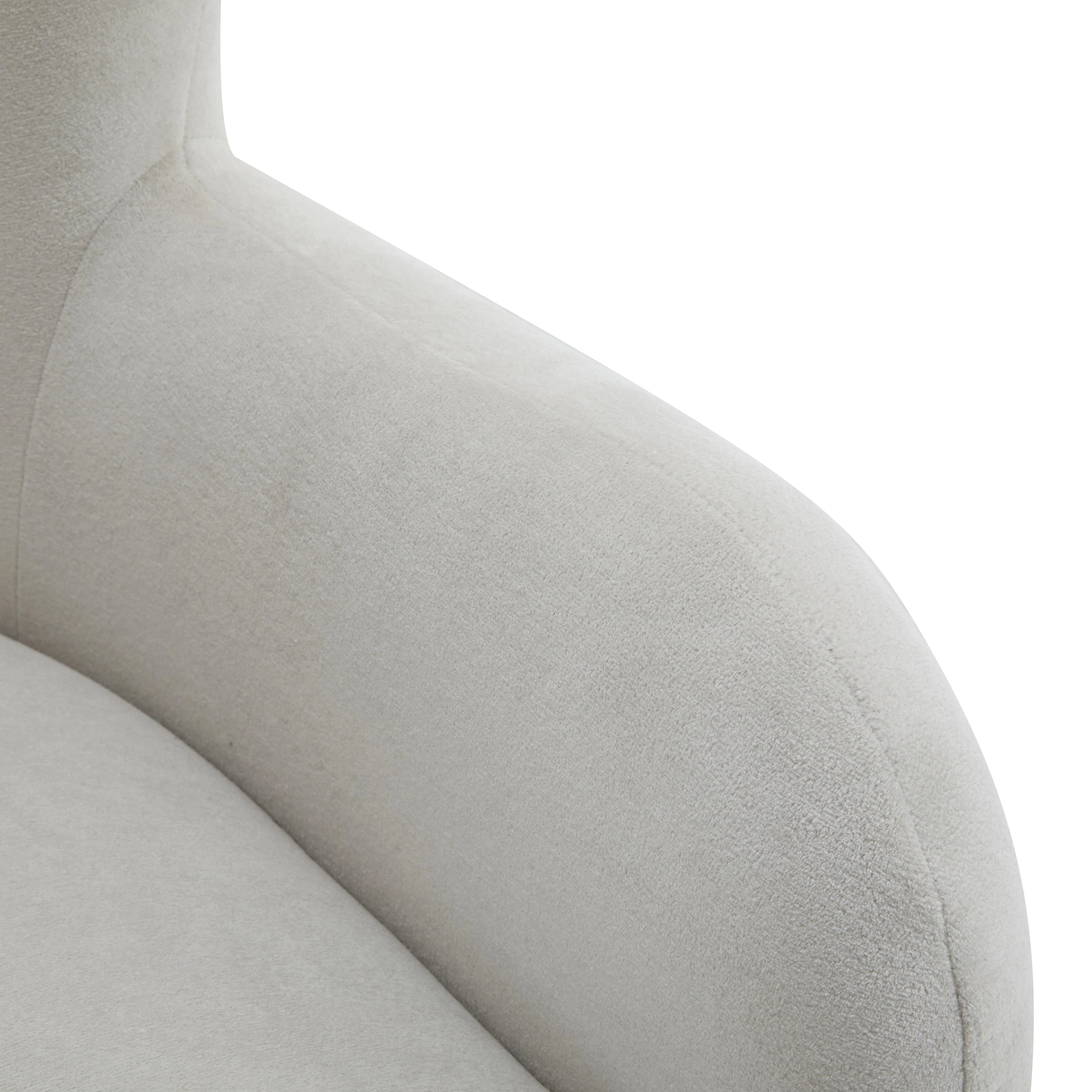 Luxury Modern Fabric Armchair with Round Arms & Tapered Legs