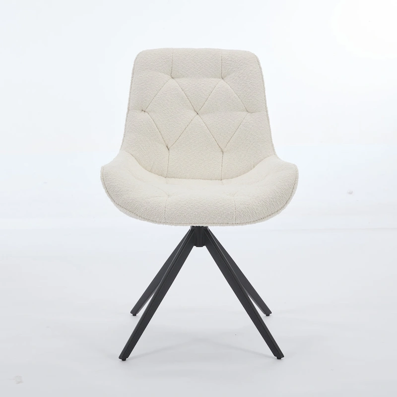 XINMICS Swivel Dining Chairs, Boucle Upholstered Accent Chairs Living Room Chairs Desk Office Arm Chair