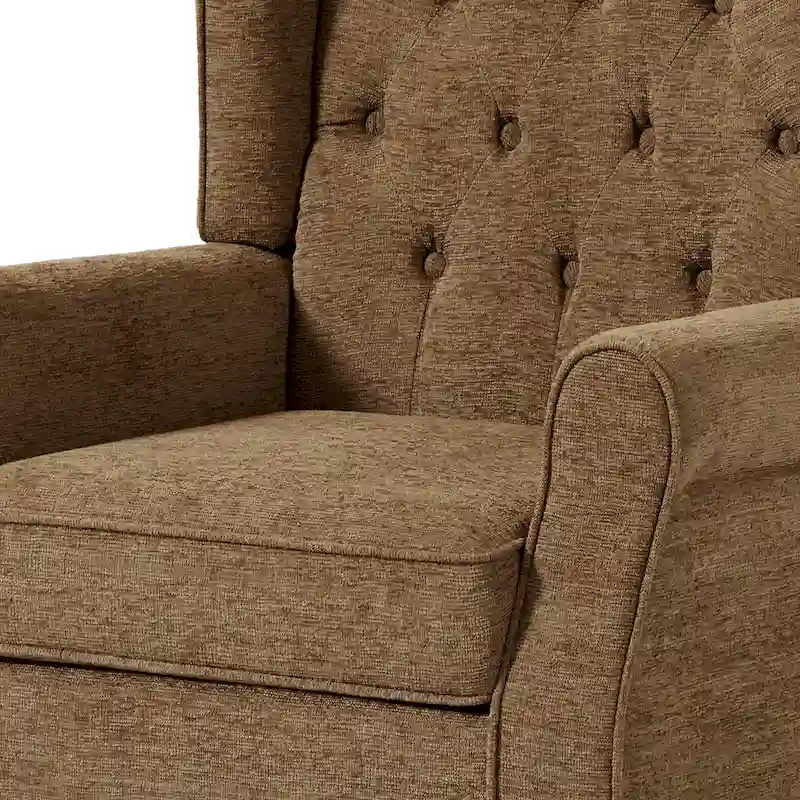 Button-Tufted Accent Chair Wingback Armchair - 38H