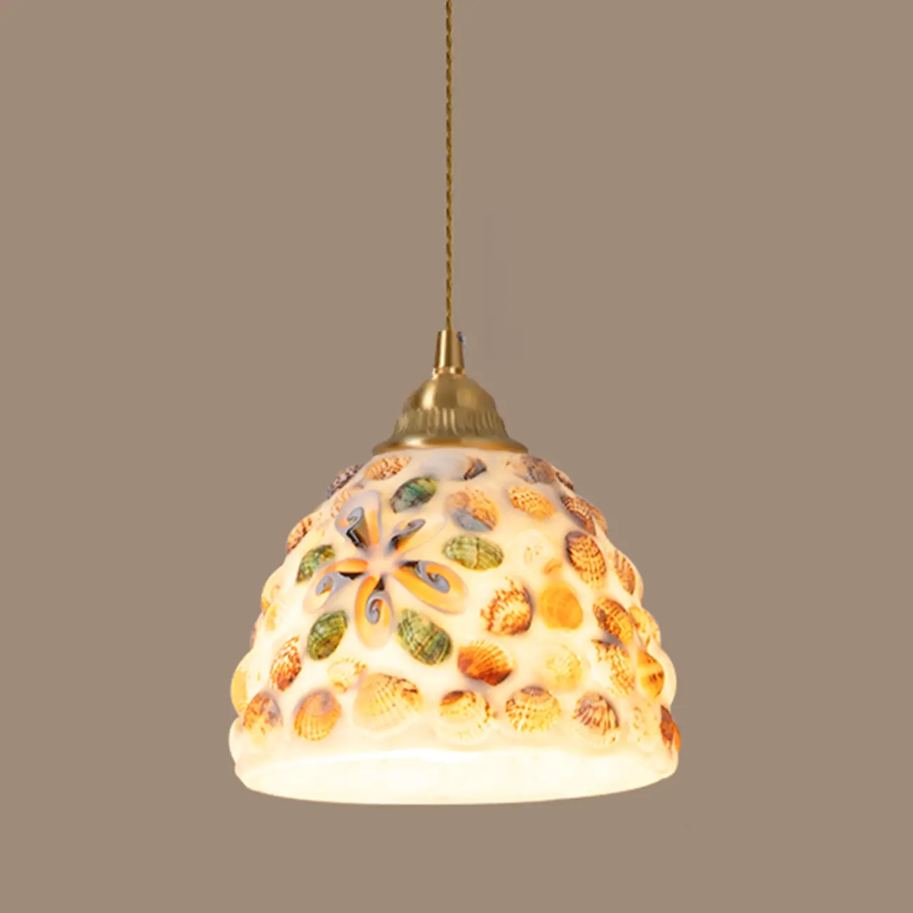 Modern Colorful Glass Pendant Light Adjustable Cord for Kitchen