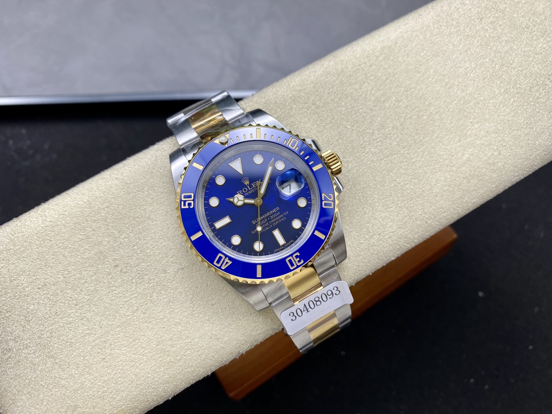 Clean Factory Rolex Submariner Bluesy 126613LB two-tone with blue dial and ceramic bezel