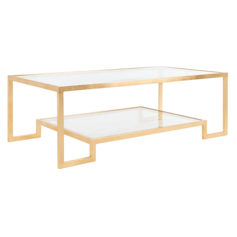 Couture Delila Rectangle Gold Leaf Coffee Table - 51.3 W x 27.5 L x 17.8 H - 51Wx28Dx18H
