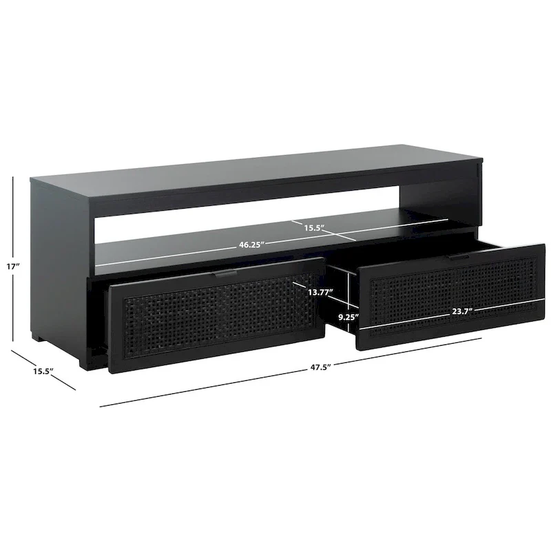 SAFAVIEH Kaitlyn 2-Drawer 1-Shelf Entertainment Media Stand (Fits Up To 55 Flatscreen TV) - 48Wx16Dx17H