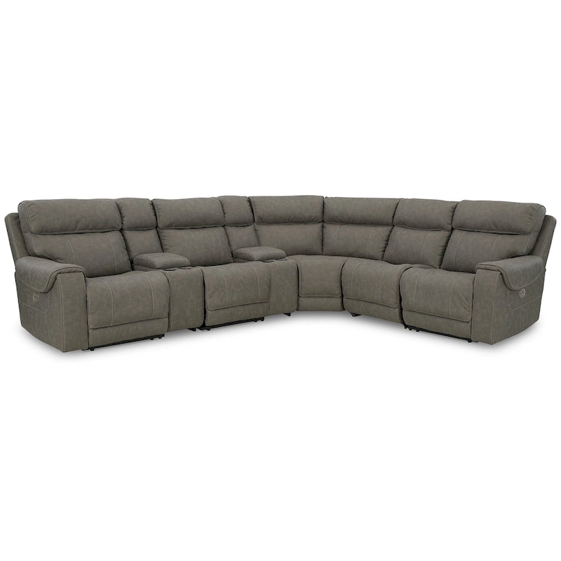 Signature Design by Ashley Starbot Gray 7-Piece Power Reclining Sectional - 112W x 112D x 42H