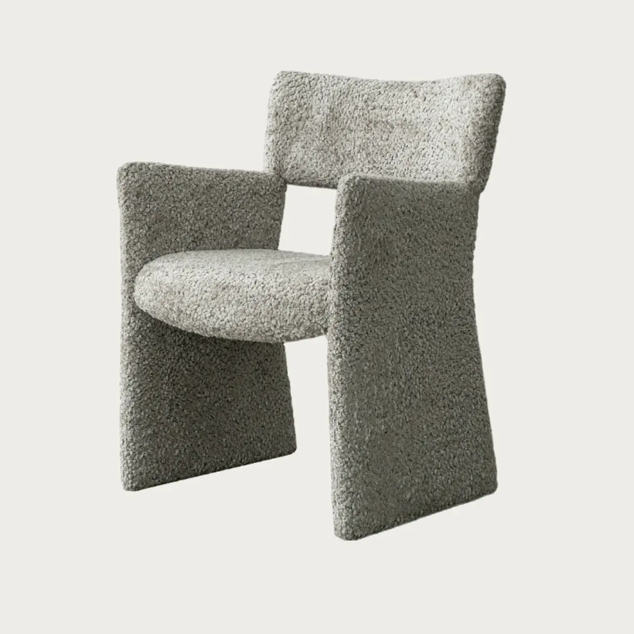 Minimalist Sherpa Open Back Upholstered Arm Chairs