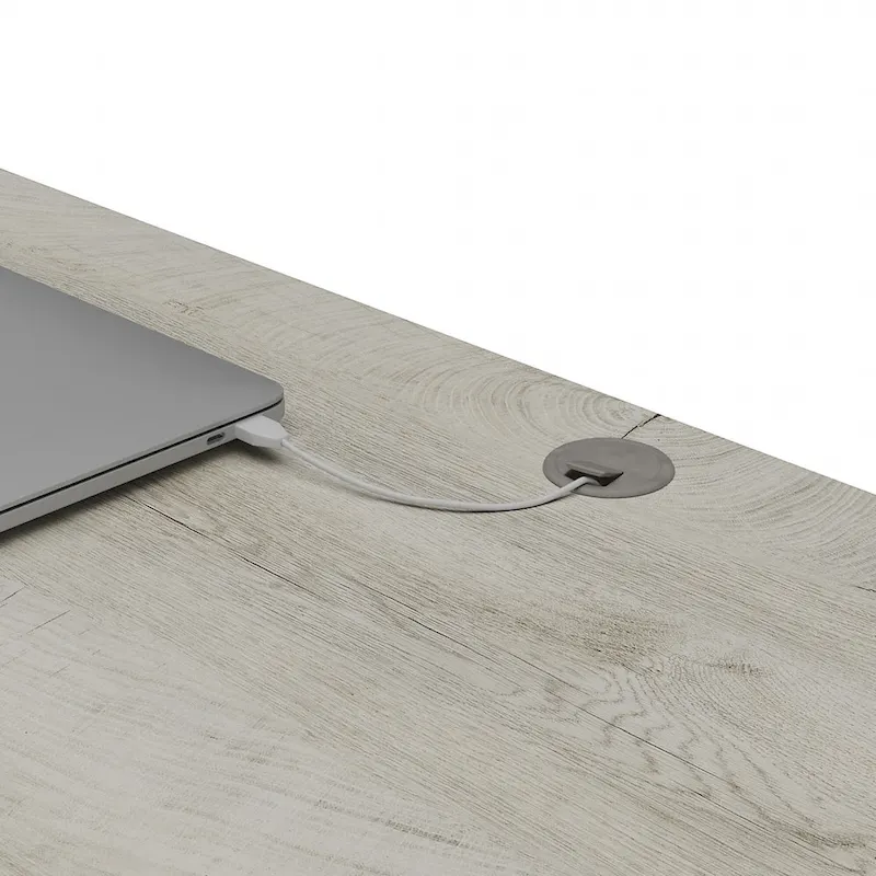 Knoxville 60W L-Desk with File Cabinet and Bookcase by