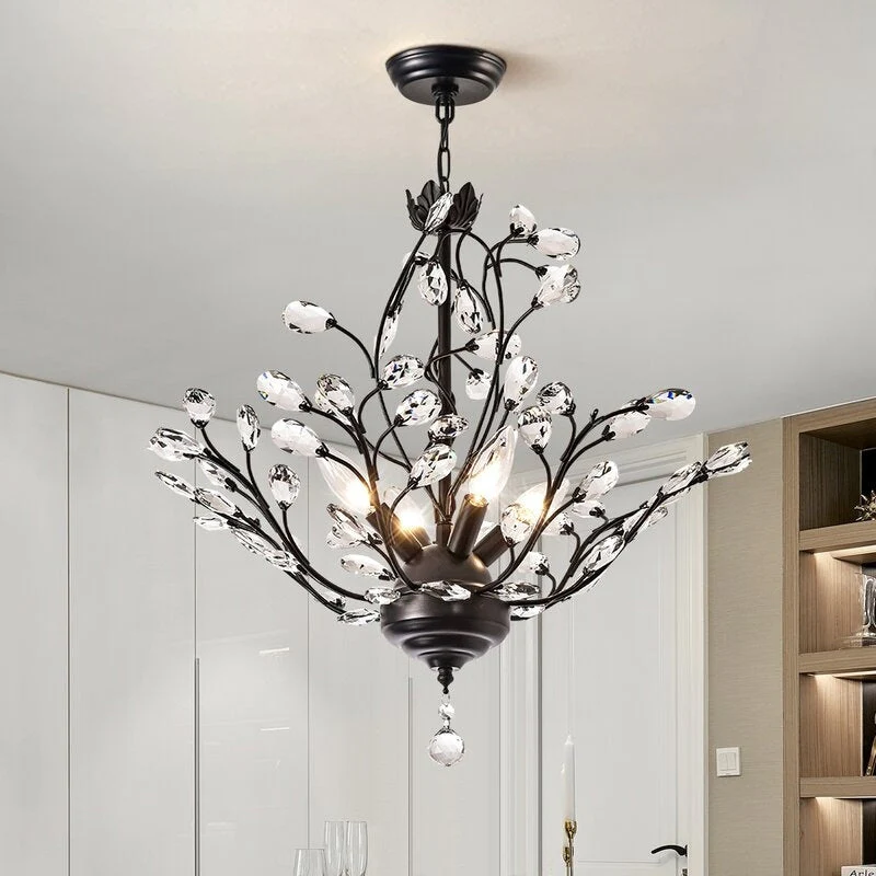 Maxax 4 - Light Unique Classic / Traditional Chandelier with Crystal Accents