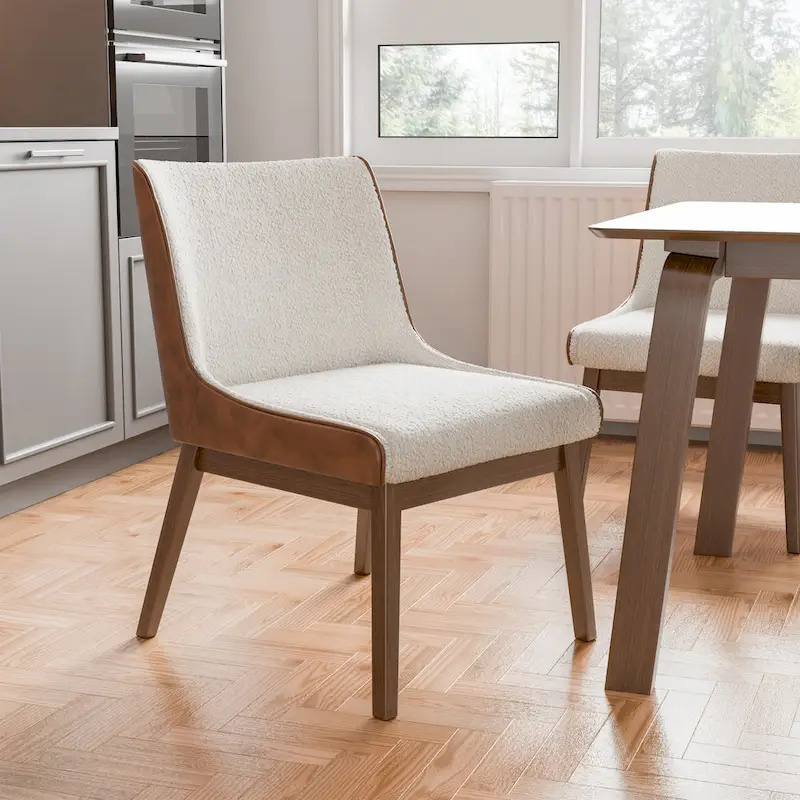 Furniture of America Beau I Mid-century Walnut 5-Piece Rectangle Dining Table Set