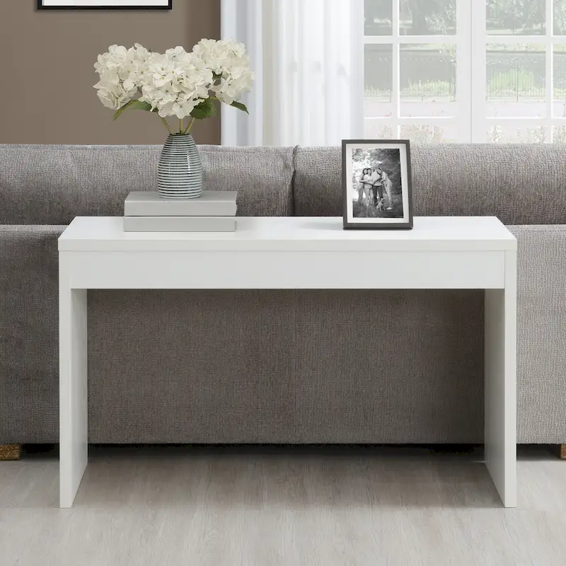 Espresso/White/Black Modern Melamine Console Table & Desk, 1-Person