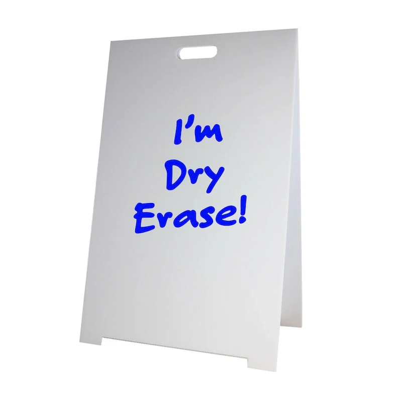 White Single-Sided Dry Erase Marquee Easel for 1 User