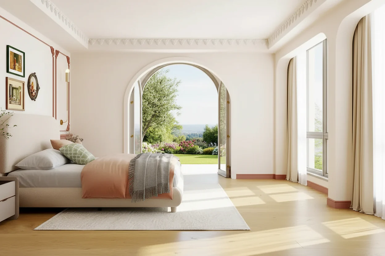 Full Size Upholstered Platform Bed with Thick Fabric