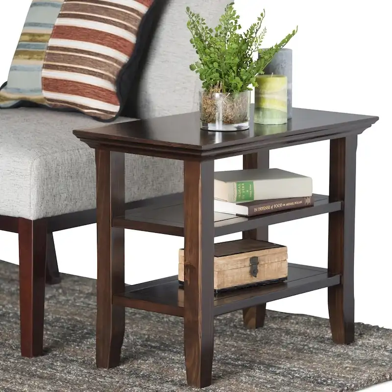 WYNDENHALL Normandy 14 inch Wide Solid Wood Transitional Narrow Side Table - 14 Inches wide