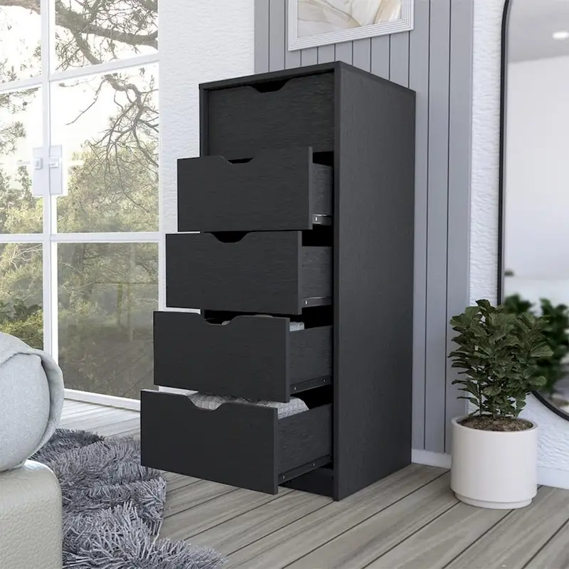 Modern 5 Drawer Chest Vertical Dresser for Bedroom Storage 18 Inch