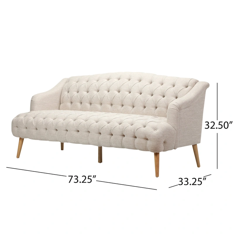 Adelia Modern 3-seat Tufted Fabric Sofa by Christopher Knight Home